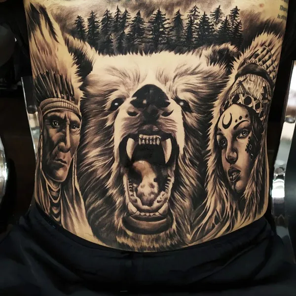 Native American Bear Tattoo