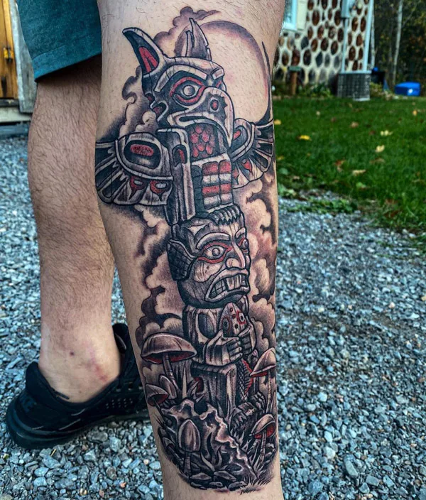 Native American Totem Pole Tattoo 1