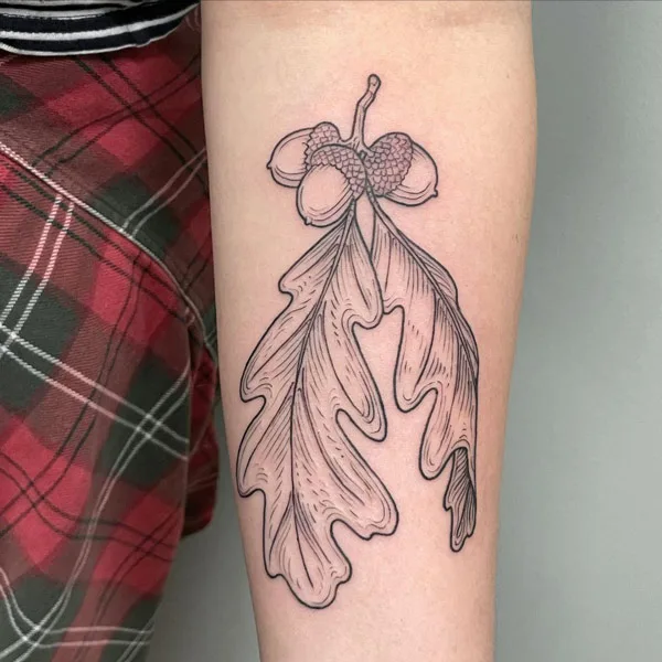 Oak Leaf Tattoo 2