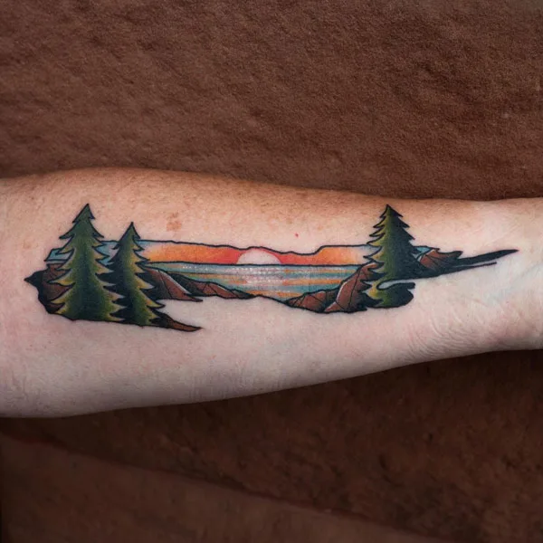 Ocean and Mountain Tattoo