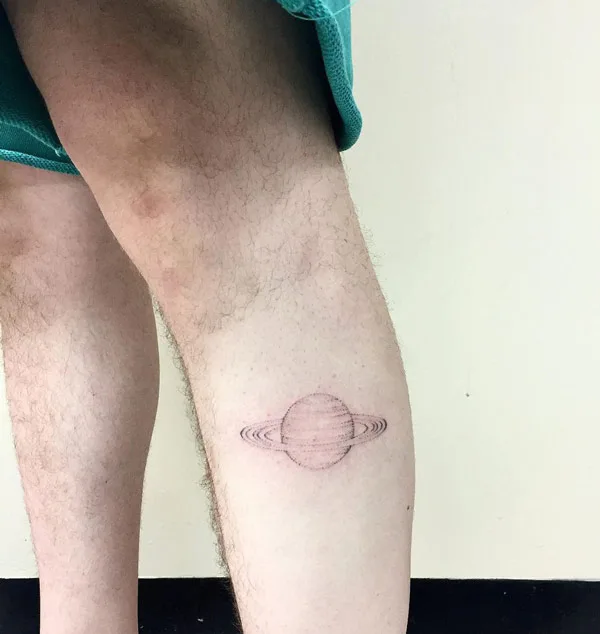 Saturn Leg Tattoo
