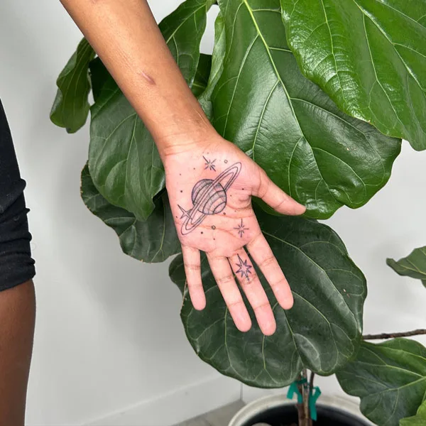 Saturn Palm Tattoo