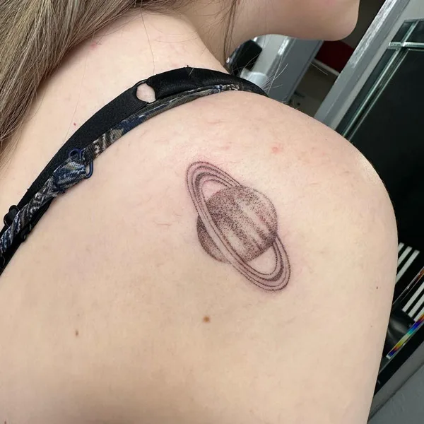 Saturn Shoulder Tattoo