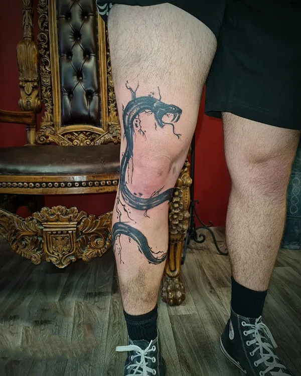 Snake Leg Tattoo 1