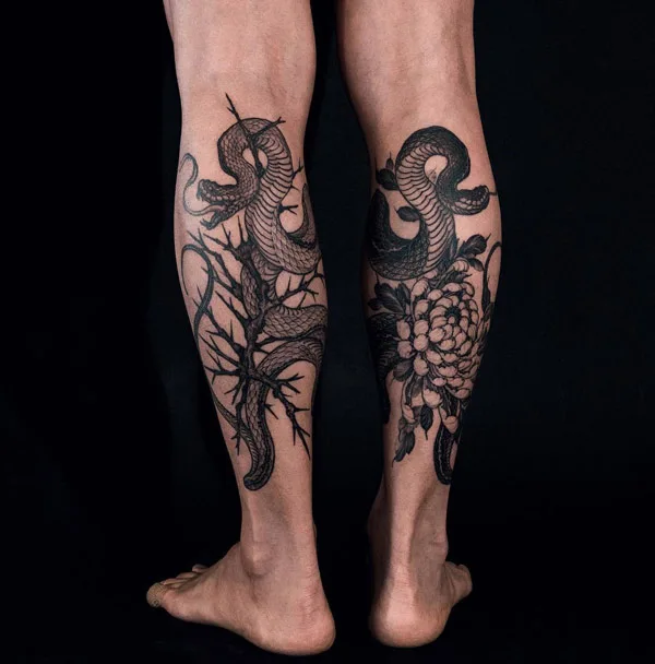 Snake Leg Tattoo 2