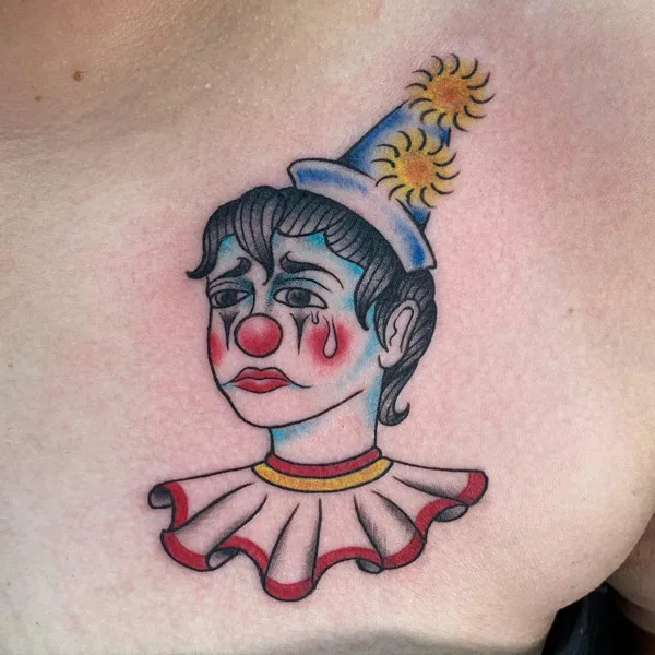 Traditional Clown Tattoo 1