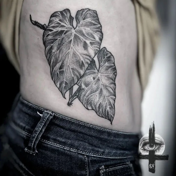 Tropical Leaf Tattoo 2