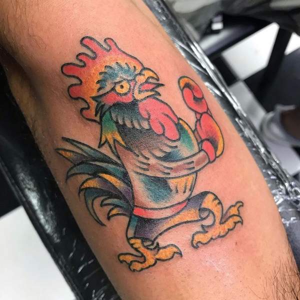 Boxing Rooster Tattoo 1