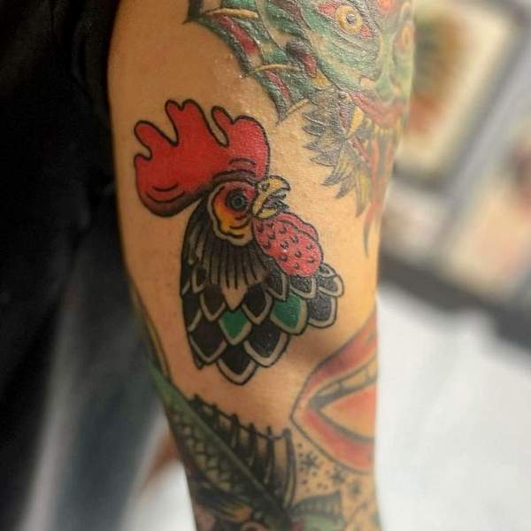 Rooster Head Tattoo