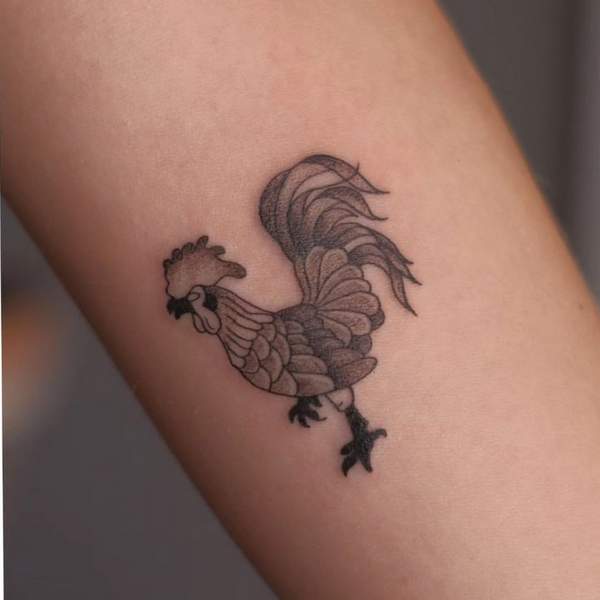 Small Rooster Tattoo