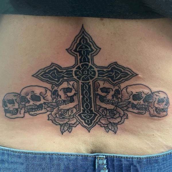 Celtic Cross And Skull Tattoo