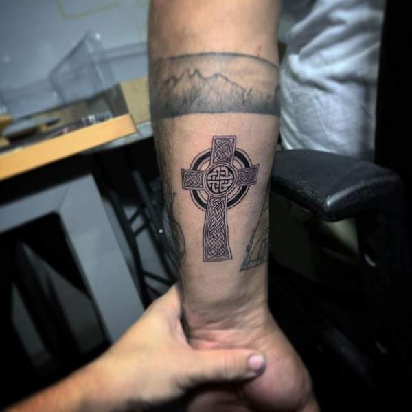 Celtic Cross Forearm Tattoo