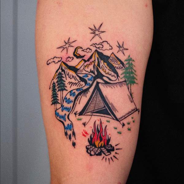 Color Camping Tattoo