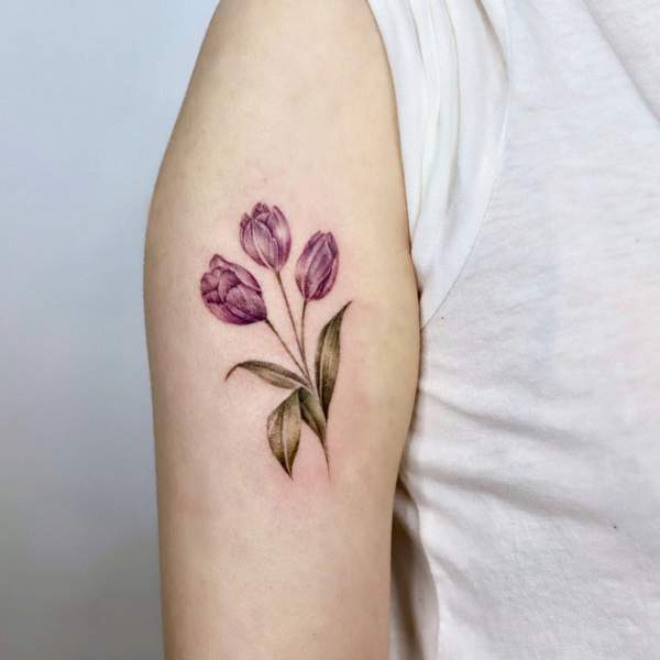 Purple Tulip Tattoo 1