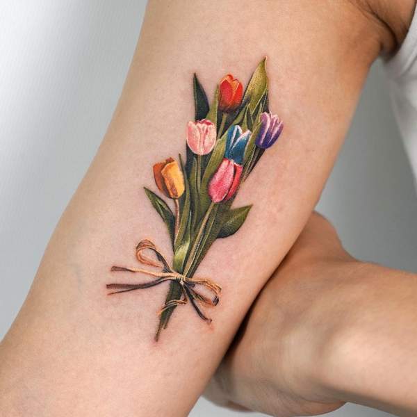 Tulip Bouquet Tattoo