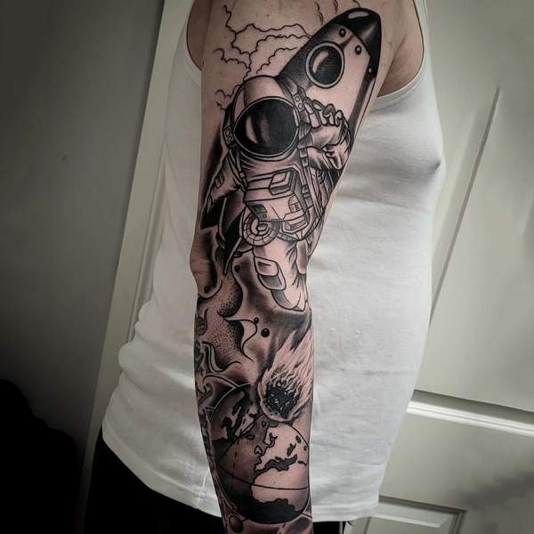 Astronaut Sleeve Tattoo