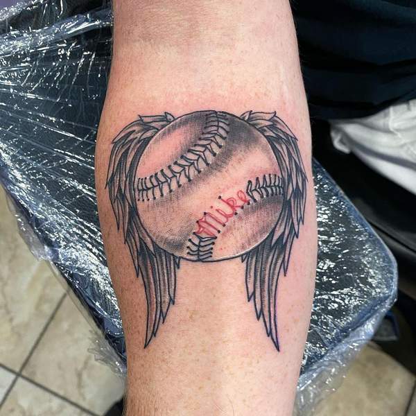Baseball Wing Tattoo