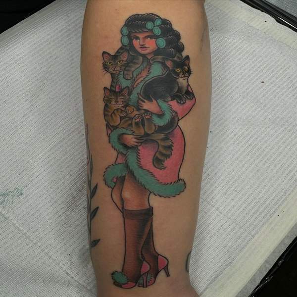 Catlady Pin-Up Tattoo