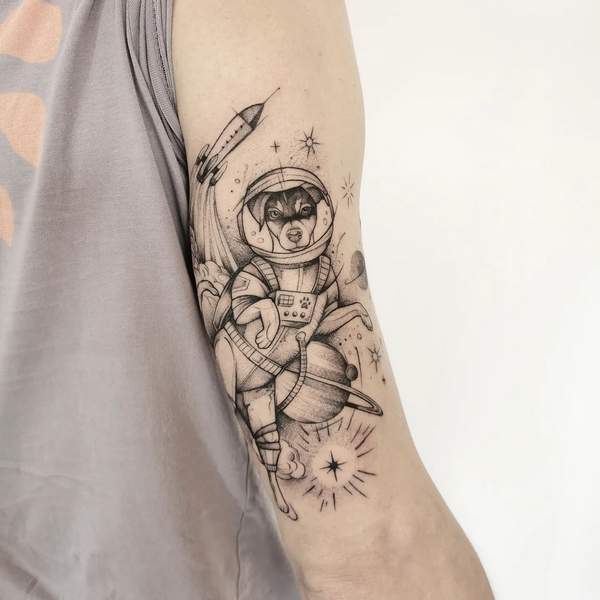 Dog Astronaut Tattoo 1