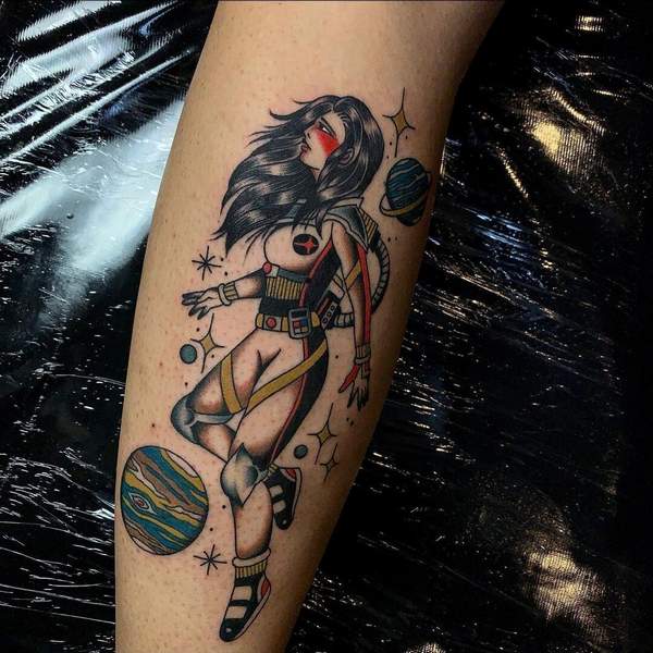 Girl Astronaut Tattoo