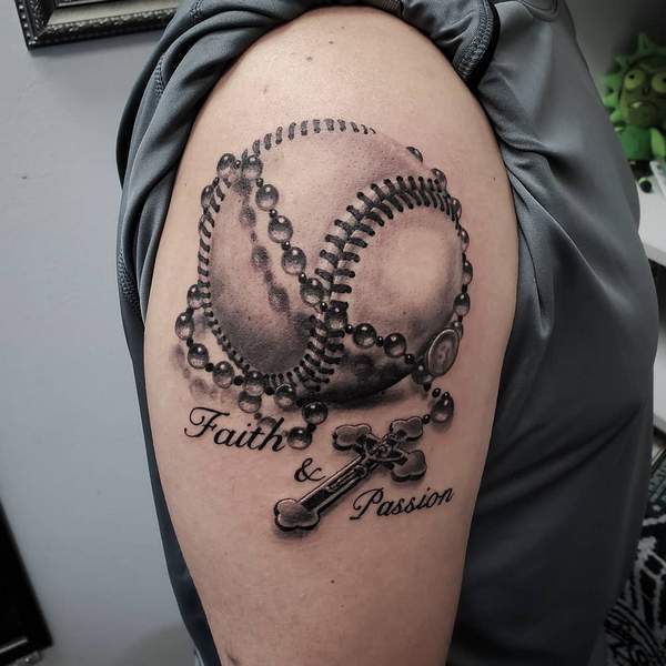 Rosary Baseball Tattoo
